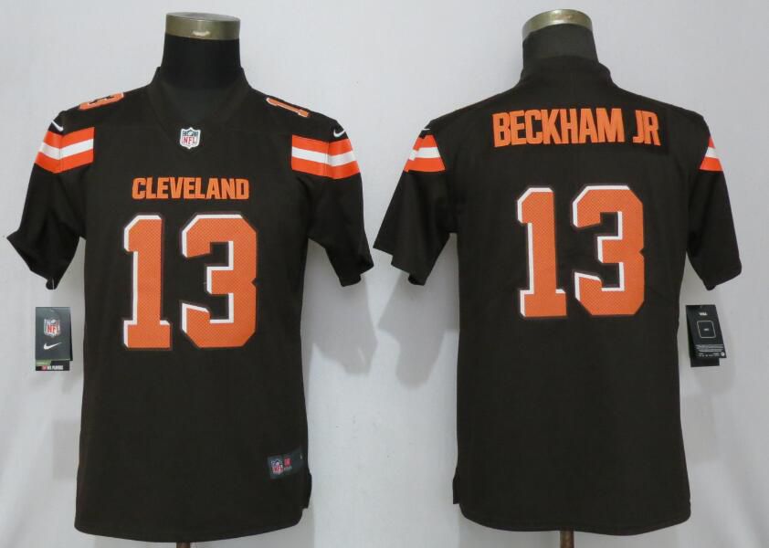 Women Cleveland Browns #13 Beckham jr Brown Nike Vapor Untouchable Player NFL Jerseys->women nfl jersey->Women Jersey